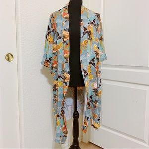Forever 21 kimono style wrap blue size L